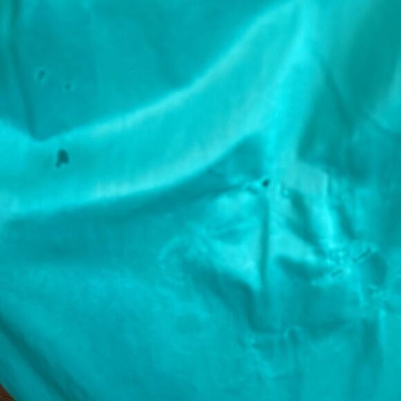 Vtg 60s/70s Gilead turquoise green nylon full length robe with lace details - Picture 5 of 9